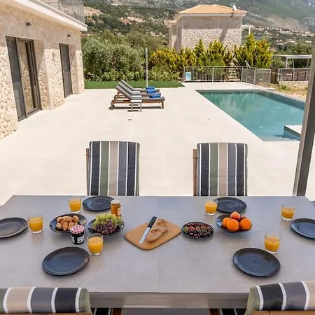 Villa Brand New Kefalonia Stone - Trapezaki Tranquility *